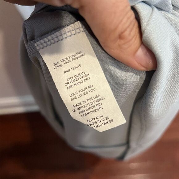 NWT Show Me Your MuMu Emily Empire Maxi Dress Silver Sage XXS Baby Blue Shower - Picture 10 of 13